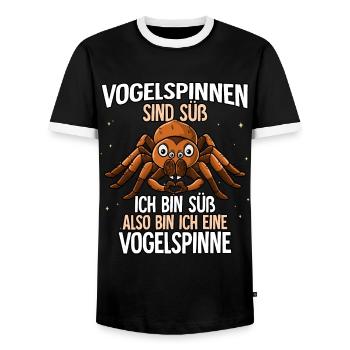 Vogelspinnen Sind Süß Vogelspinne - Männer Kontrast-T-Shirt - Schwarz/Weiß - Vorne - AI Model Female 172 light (172cm) & AI Model Male 178 light (178cm)