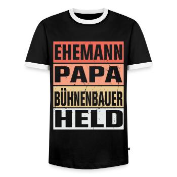 Busfahrer Vater Ehemann Held - Männer Kontrast-T-Shirt - Schwarz/Weiß - Vorne - AI Model Female 172 light (172cm) & AI Model Male 178 light (178cm)
