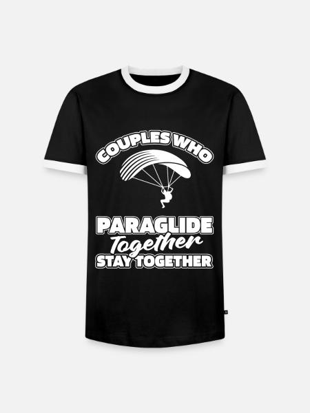 Paragleiter Paragleiten Paar - Männer Kontrast-T-Shirt - Schwarz/Weiß