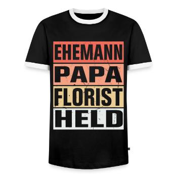 Florist Vater Ehemann Held - Männer Kontrast-T-Shirt - Schwarz/Weiß - Vorne - AI Model Female 172 light (172cm) & AI Model Male 178 light (178cm)