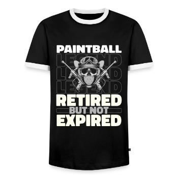 Paintball Im Ruhestand - Männer Kontrast-T-Shirt - Schwarz/Weiß - Vorne - AI Model Female 172 light (172cm) & AI Model Male 178 light (178cm)