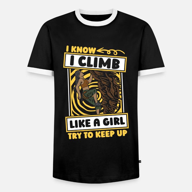Klettern Kletterer Mädchen - Männer Kontrast-T-Shirt - Schwarz/Weiß
