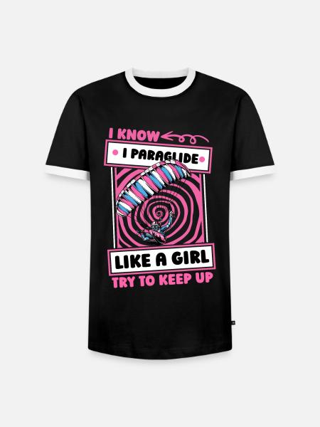Paragleiter Paragleiten Mädchen - Männer Kontrast-T-Shirt - Schwarz/Weiß