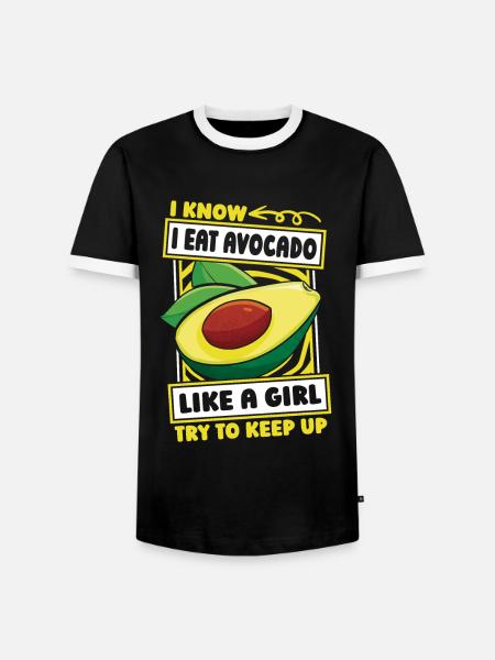 Avocado Mädchen - Männer Kontrast-T-Shirt - Schwarz/Weiß