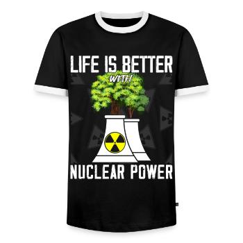 Nuclear Engineers - Nuclear Engineer - Men's Ringer Shirt - black/white - Front - AI Model Female 172 light (172cm) & AI Model Male 178 light (178cm)