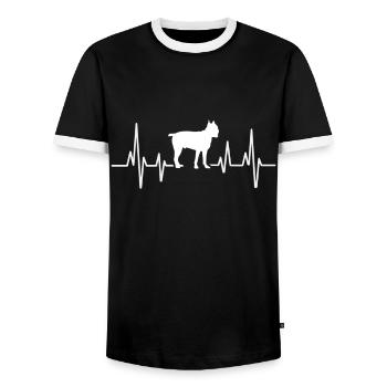 Cane Corso - Men's Ringer Shirt - black/white - Front - AI Model Female 172 light (172cm) & AI Model Male 178 light (178cm)