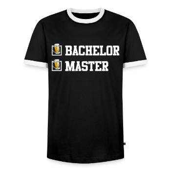 Completed Bachelor's Degree Master's Degree - Men's Ringer Shirt - black/white - Front - AI Model Female 172 light (172cm) & AI Model Male 178 light (178cm)