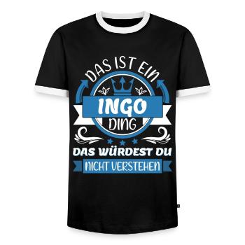 Îngo Name Vorname Namenstag Namensgeschenk - Männer Kontrast-T-Shirt - Schwarz/Weiß - Vorne - AI Model Female 172 light (172cm) & AI Model Male 178 light (178cm)