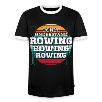 Rudern ne comprend que l’aviron Ruderer Rudersport - T-shirt contrasté Homme - noir/blanc - Devant - AI Model Female 172 light (172cm) & AI Model Male 178 light (178cm)