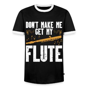 Flöte - Männer Kontrast-T-Shirt - Schwarz/Weiß - Vorne - AI Model Female 172 light (172cm) & AI Model Male 178 light (178cm)