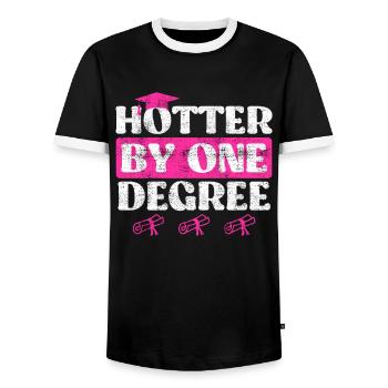 A hot Bachelor's degree Master's degree - Men's Ringer Shirt - black/white - Front - AI Model Female 172 light (172cm) & AI Model Male 178 light (178cm)