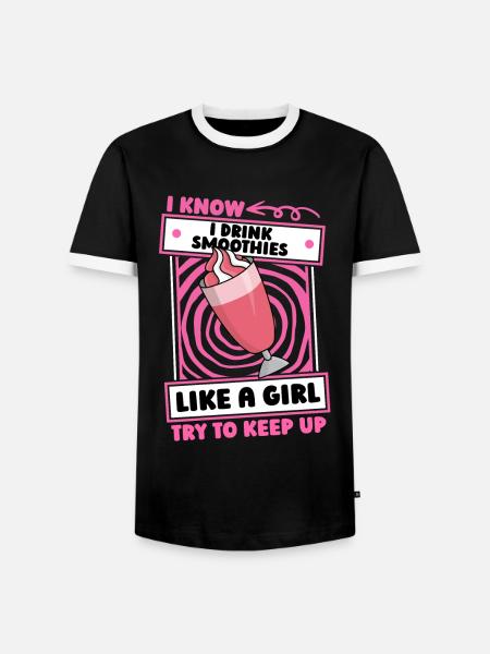 Smoothie Mädchen - Männer Kontrast-T-Shirt - Schwarz/Weiß