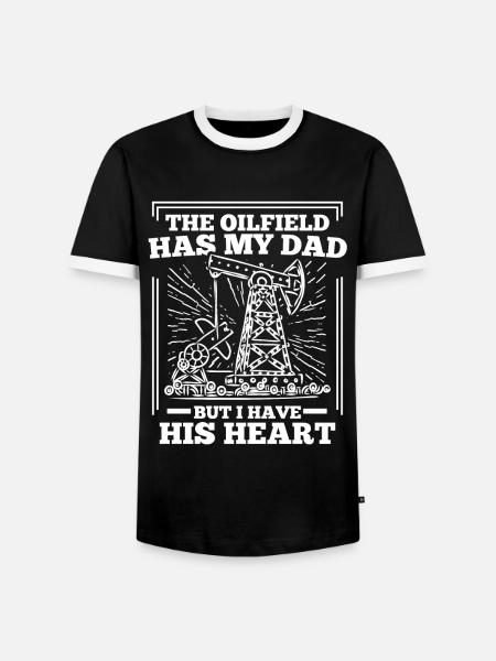Ölfeld Bohrinsel Papa - Männer Kontrast-T-Shirt - Schwarz/Weiß