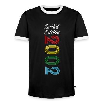 Édition limitée 2002 - T-shirt contrasté Homme - noir/blanc - Devant - AI Model Female 172 light (172cm) & AI Model Male 178 light (178cm)