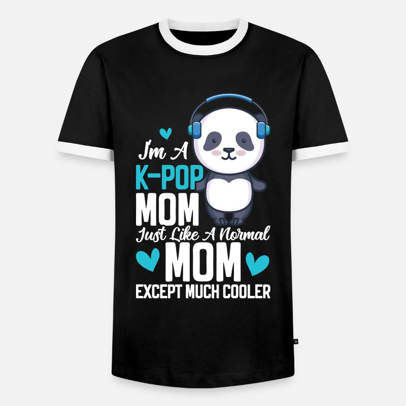 K-Pop Panda - Männer Kontrast-T-Shirt - Schwarz/Weiß