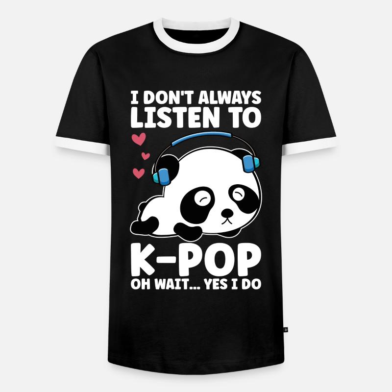 K-Pop Panda - Men's Ringer Shirt - black/white