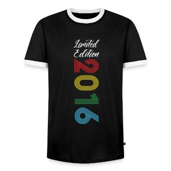 Edition Limitée 2016 - T-shirt contrasté Homme - noir/blanc - Devant - AI Model Female 172 light (172cm) & AI Model Male 178 light (178cm)
