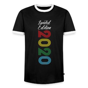 Limited Edition 2020 - Männer Kontrast-T-Shirt - Schwarz/Weiß - Vorne - AI Model Female 172 light (172cm) & AI Model Male 178 light (178cm)