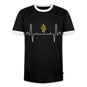 Battement de cœur de serpent - T-shirt contrasté Homme - noir/blanc - Devant - AI Model Female 172 light (172cm) & AI Model Male 178 light (178cm)