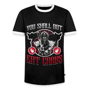 Low Carb Diet You Shall Not Eat No Carbs Nutrition - Männer Kontrast-T-Shirt - Schwarz/Weiß - Vorne - AI Model Female 172 light (172cm) & AI Model Male 178 light (178cm)
