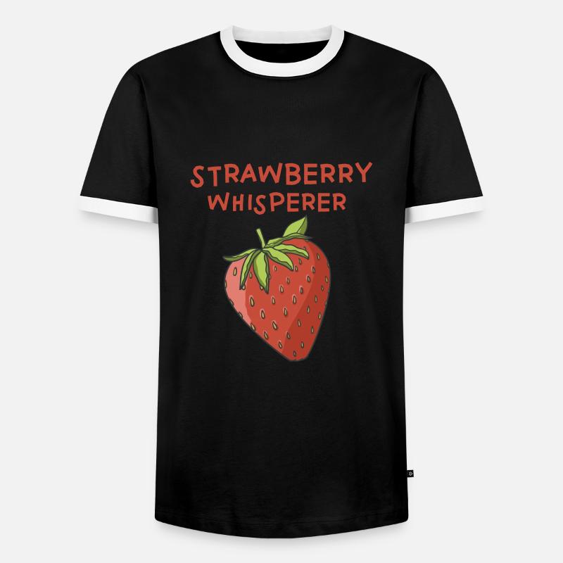 Erdbeeren Flüsterer - Männer Kontrast-T-Shirt - Schwarz/Weiß