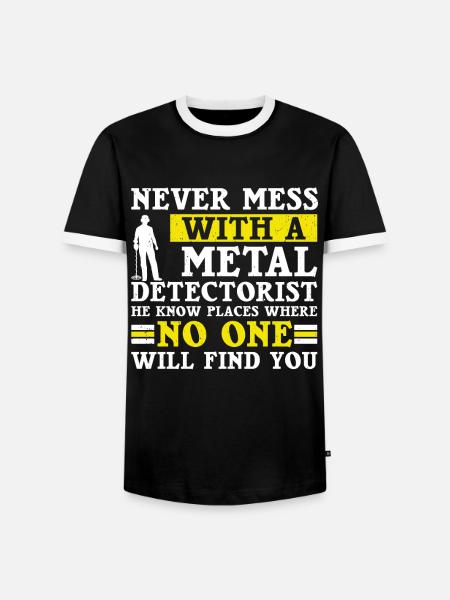 Metalldetektor - Männer Kontrast-T-Shirt - Schwarz/Weiß