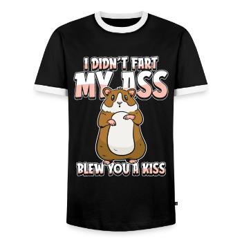 Meerschwein Meerschweinchen Humor - Männer Kontrast-T-Shirt - Schwarz/Weiß - Vorne - AI Model Female 172 light (172cm) & AI Model Male 178 light (178cm)
