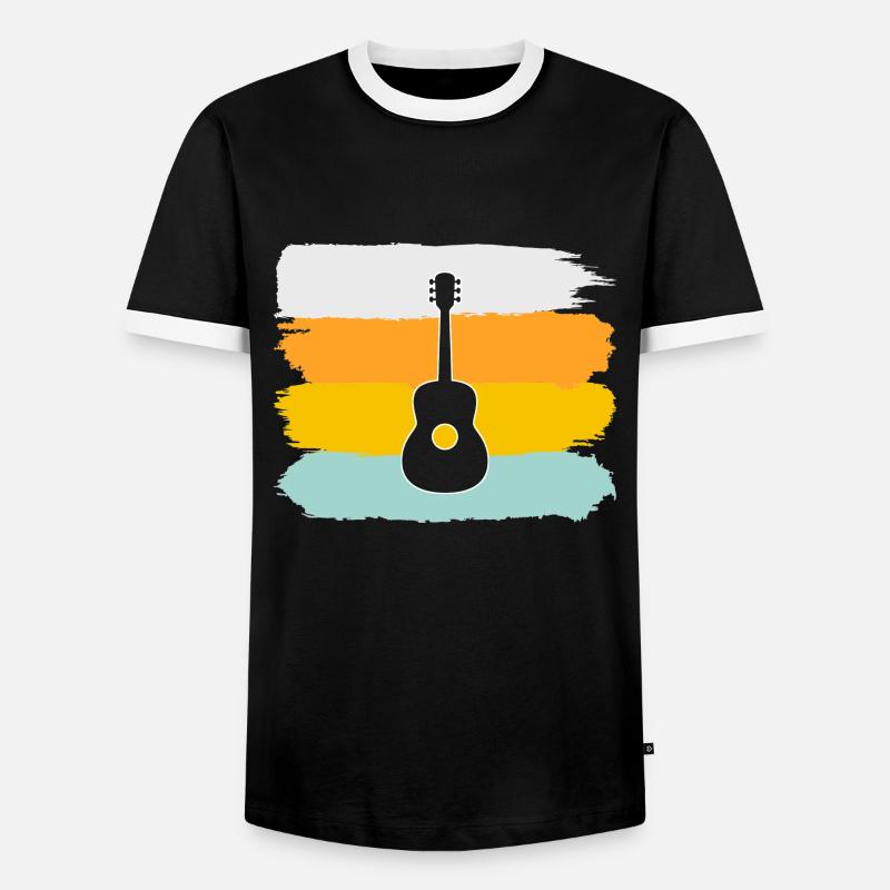 Guitar Retro - Men's Ringer Shirt - black/white