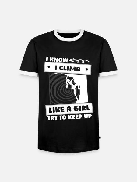 Klettern Kletterer Mädchen - Männer Kontrast-T-Shirt - Schwarz/Weiß