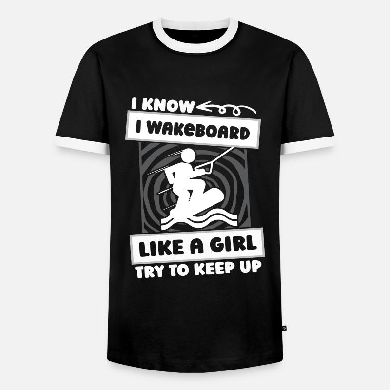 Wakeboard Wakeboarder Mädchen - Männer Kontrast-T-Shirt - Schwarz/Weiß
