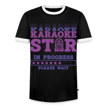 Karaoke Singer Karaoke Star In - Männer Kontrast-T-Shirt - Schwarz/Weiß - Vorne - AI Model Female 172 light (172cm) & AI Model Male 178 light (178cm)