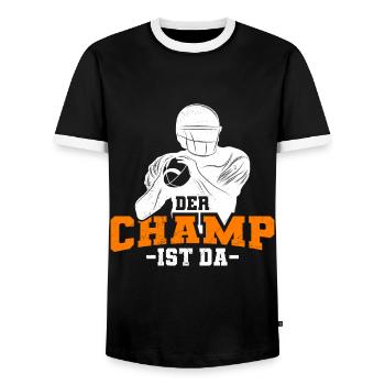 Der Fantasy Football Champ ist da - Männer Kontrast-T-Shirt - Schwarz/Weiß - Vorne - AI Model Female 172 light (172cm) & AI Model Male 178 light (178cm)