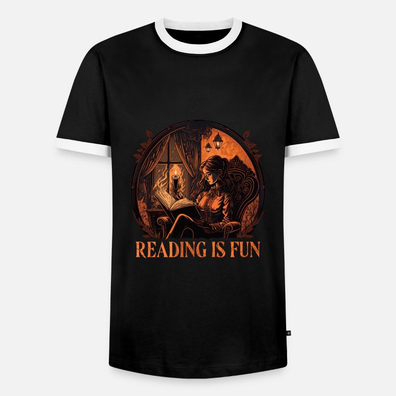 Reading is Fun Goth - Männer Kontrast-T-Shirt - Schwarz/Weiß