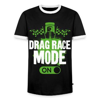 Course de dragsters Course de voitures Course de dragsters - T-shirt contrasté Homme - noir/blanc - Devant - AI Model Female 172 light (172cm) & AI Model Male 178 light (178cm)