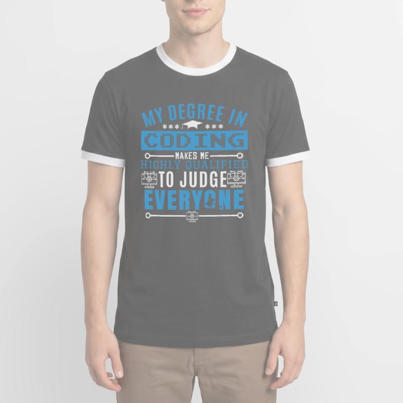 Coder Humor Coding Programmer Humor Men's Ringer Shirt