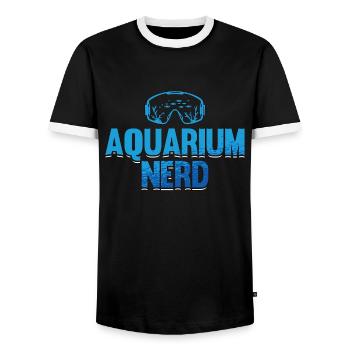 Marine Biology Aquarium Nerd Underwater Science - Men's Ringer Shirt - black/white - Front - AI Model Female 172 light (172cm) & AI Model Male 178 light (178cm)
