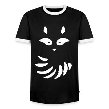 Eyes Ears Nose and tail of a raccoon - Men's Ringer Shirt - black/white - Front - AI Model Female 172 light (172cm) & AI Model Male 178 light (178cm)