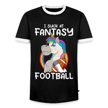 Je suis nul au football fantastique - T-shirt contrasté Homme - noir/blanc - Devant - AI Model Female 172 light (172cm) & AI Model Male 178 light (178cm)