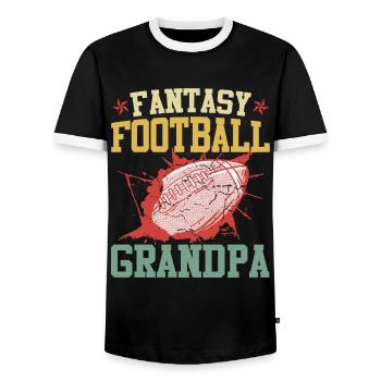 Fantasy Football Opa Großvater Fantasy Football - Männer Kontrast-T-Shirt - Schwarz/Weiß - Vorne - AI Model Female 172 light (172cm) & AI Model Male 178 light (178cm)