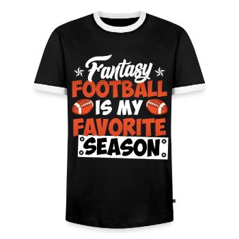 Saison de football Fantasy - T-shirt contrasté Homme - noir/blanc - Devant - AI Model Female 172 light (172cm) & AI Model Male 178 light (178cm)