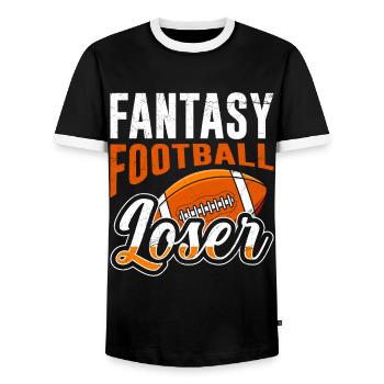 Fantasy football losers - Men's Ringer Shirt - black/white - Front - AI Model Female 172 light (172cm) & AI Model Male 178 light (178cm)