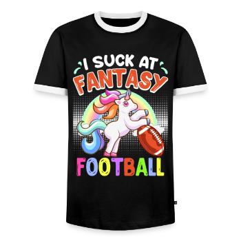 Ich suck at Fantasy Football Loser - Men's Ringer Shirt - black/white - Front - AI Model Female 172 light (172cm) & AI Model Male 178 light (178cm)