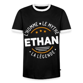 Ethan L'Homme Le Mythe La Légende - T-shirt contrasté Homme - noir/blanc - Devant - AI Model Female 172 light (172cm) & AI Model Male 178 light (178cm)