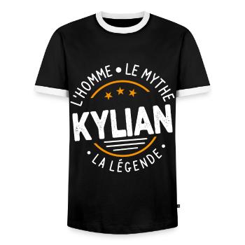kylian L'Homme Le Mythe La Légende - T-shirt contrasté Homme - noir/blanc - Devant - AI Model Female 172 light (172cm) & AI Model Male 178 light (178cm)