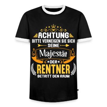 Rente 2023 Ruhestand Abschied Rentner 2023 - Männer Kontrast-T-Shirt - Schwarz/Weiß - Vorne - AI Model Female 172 light (172cm) & AI Model Male 178 light (178cm)