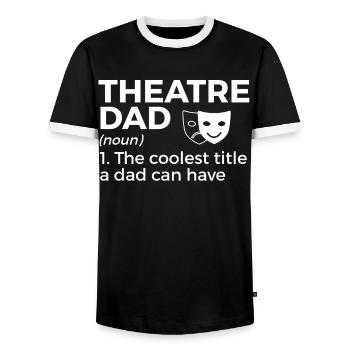 Theater Schauspieler - Männer Kontrast-T-Shirt - Schwarz/Weiß - Vorne - AI Model Female 172 light (172cm) & AI Model Male 178 light (178cm)