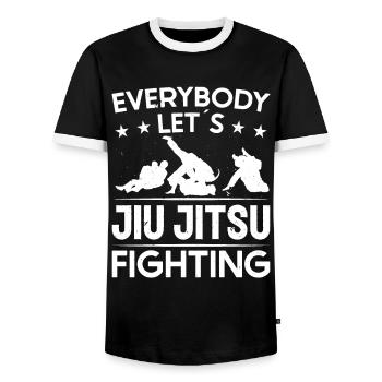 Jujutsu Tout le monde laisse le Jiu Jitsu Combattre le MMA - T-shirt contrasté Homme - noir/blanc - Devant - AI Model Female 172 light (172cm) & AI Model Male 178 light (178cm)
