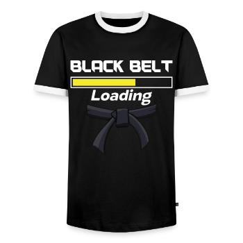 Jiu jitsu Black Belt Chargement Jujutsu Arts Martiaux - T-shirt contrasté Homme - noir/blanc - Devant - AI Model Female 172 light (172cm) & AI Model Male 178 light (178cm)