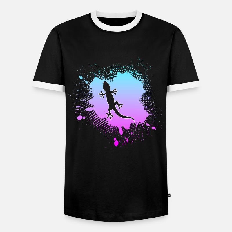 Lizard - Men's Ringer Shirt - black/white