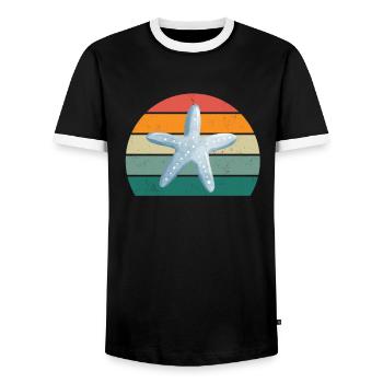 Meer Ozean Wasser Fisch Fische Krabbe Krebs Qualle - Männer Kontrast-T-Shirt - Schwarz/Weiß - Vorne - AI Model Female 172 light (172cm) & AI Model Male 178 light (178cm)